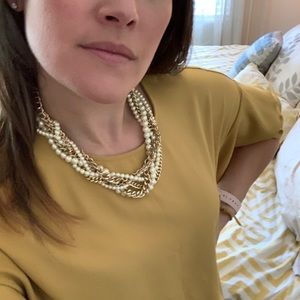 Pearl & Gold statement necklace